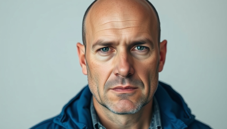 Close-up portrait of a serious bald man explaining Gauteng police incident.