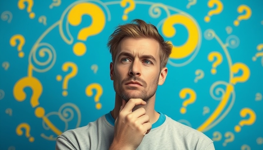 OCD and Sexuality: Man pondering question with vibrant background.
