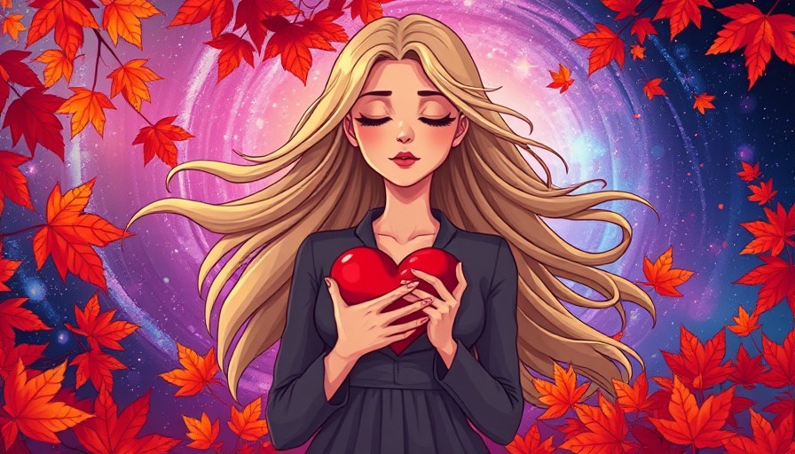 Serene woman choosing herself over love with cosmic background.