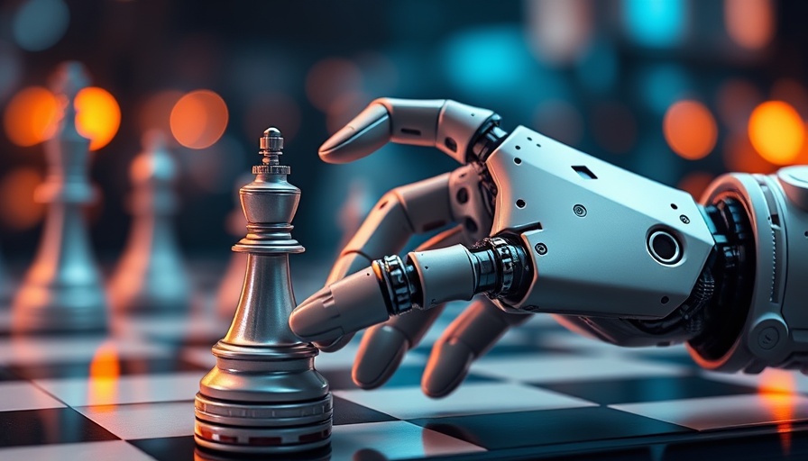 AI Strategies to Reclaim Your Organic Traffic, robotic hand and chess piece.