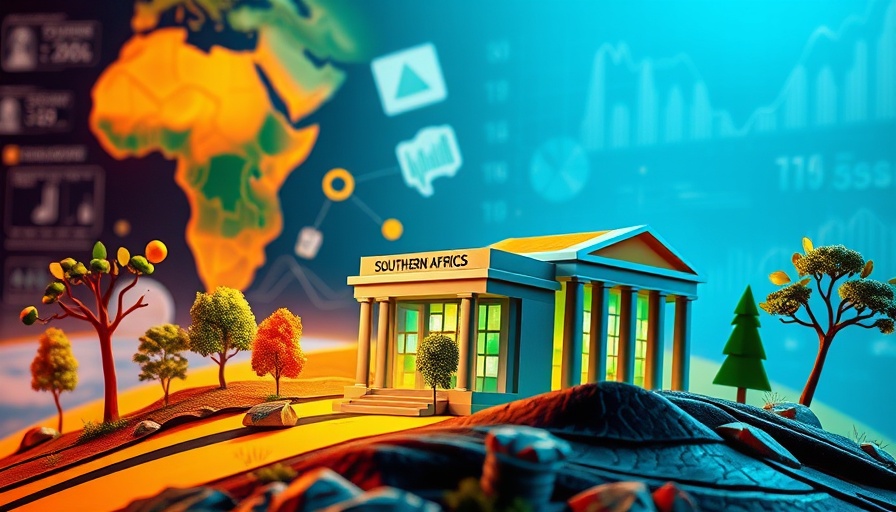Abstract climate-related transition risks in Southern African banks illustration.