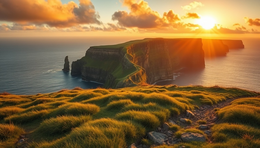 Stunning coastal cliffs at sunset, a cooler summer destination.