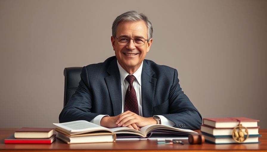 Middle-aged man in a suit sitting at desk, represents pharmacy access decline.