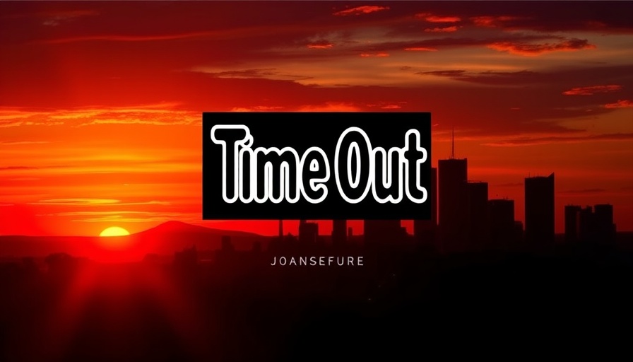 Johannesburg skyline silhouette with Time Out logo at sunset.