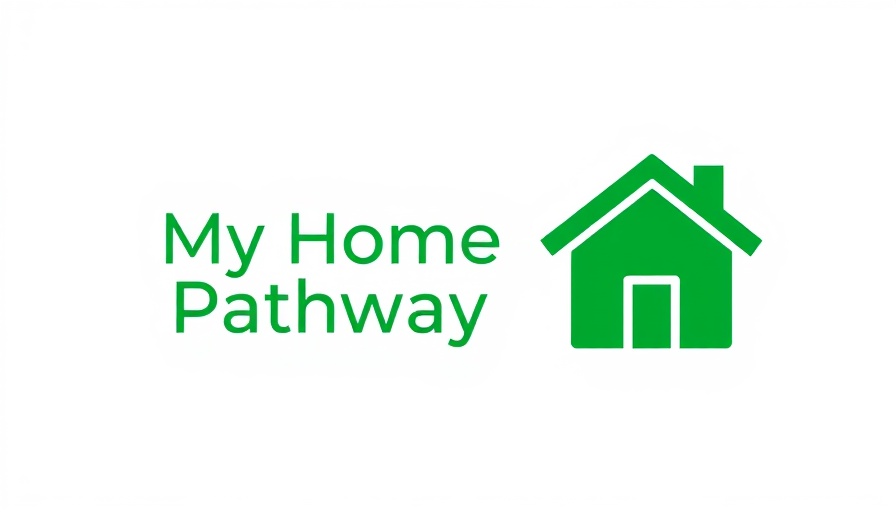 Minimalist green logo of My Home Pathway, stylized house.