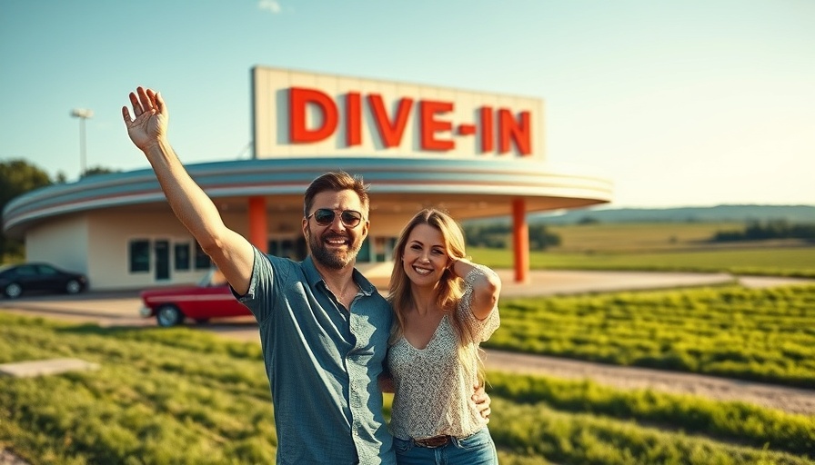 Investing in Movie Theaters: Couple at historic drive-in theater.