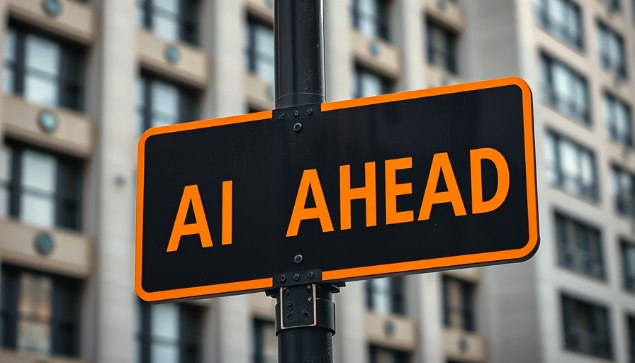 AI AHEAD sign symbolizing AI in digital marketing, urban setting.