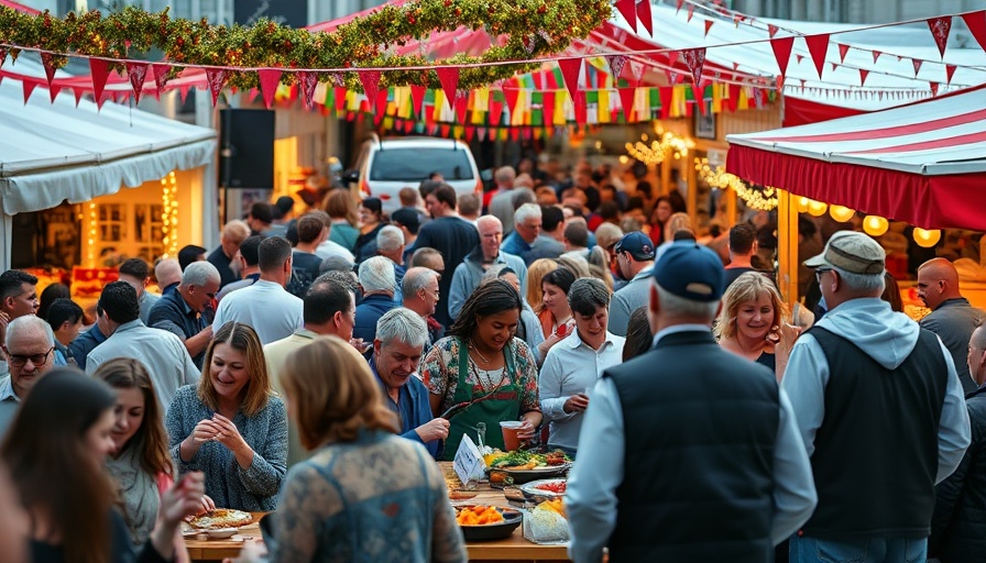 Fisherman's Feast Community Celebration with festive decorations and lively crowd.