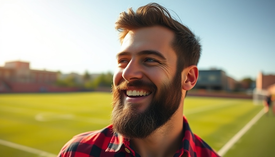 Smiling man outdoors in sunlight, Grief and Mental Health Recovery.