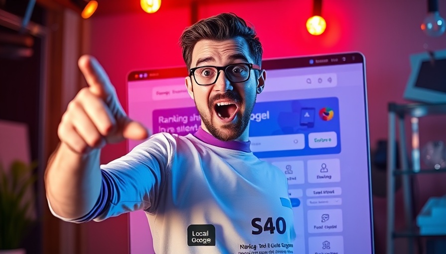 Local SEO Pages Google Still Loves in 2025: Dynamic digital graphic with a surprised man highlighting SEO success.