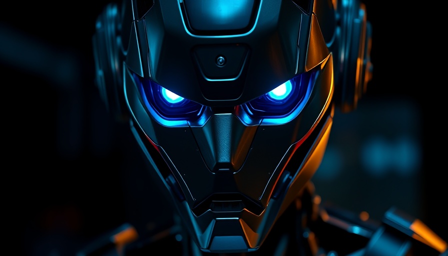 AI supermodels impact on digital marketing, futuristic robot with glowing eyes.