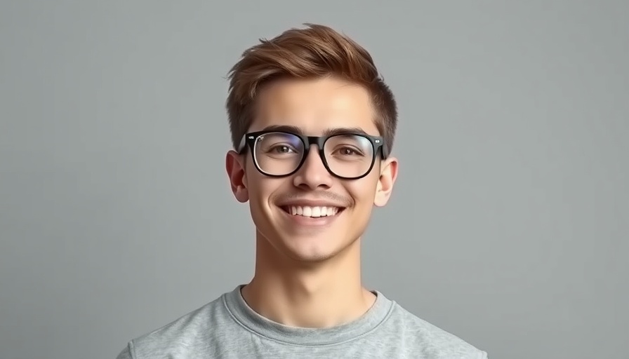 Smiling man, representative of hair restoration technology, in focus.