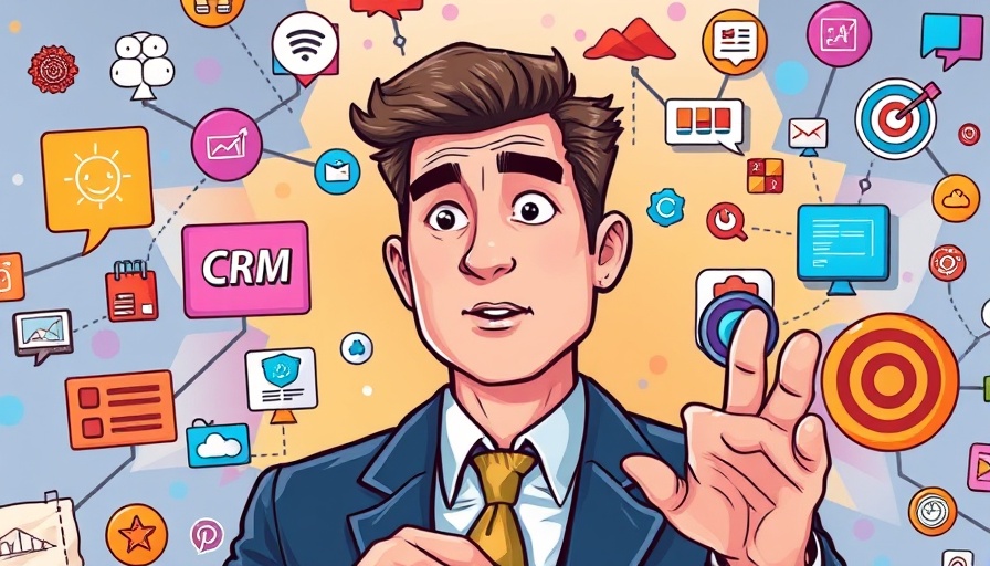 CRM for e-commerce marketing strategy illustration with icons.