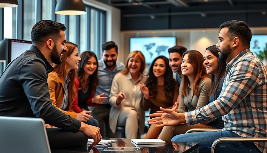 Dynamic team discussing innovative strategies in a modern office.