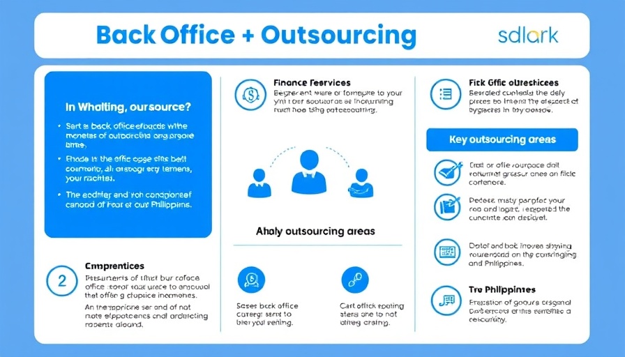 Back Office Outsourcing in Financial Services infographic detailing benefits and key areas.