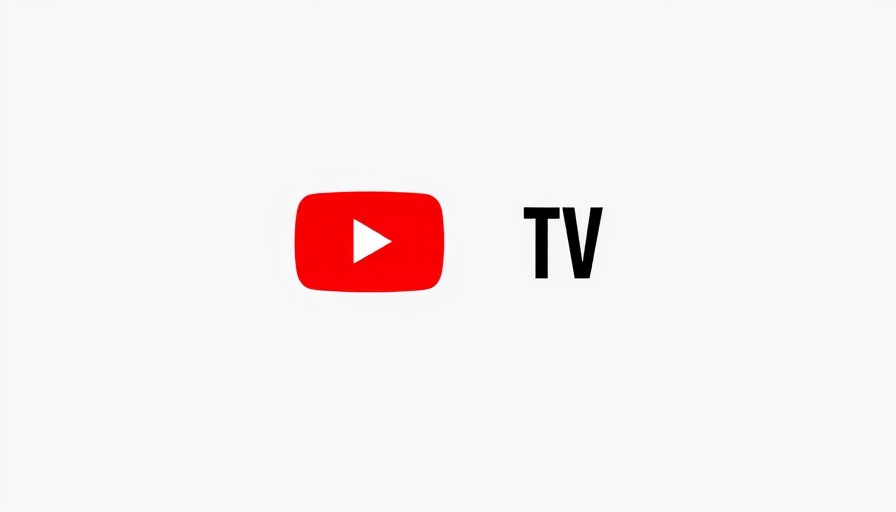 YouTube TV logo with red play button on white background