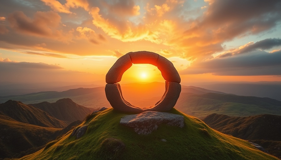 Serene landscape with green hills and sunset, representing calmness for anxiety disorders.