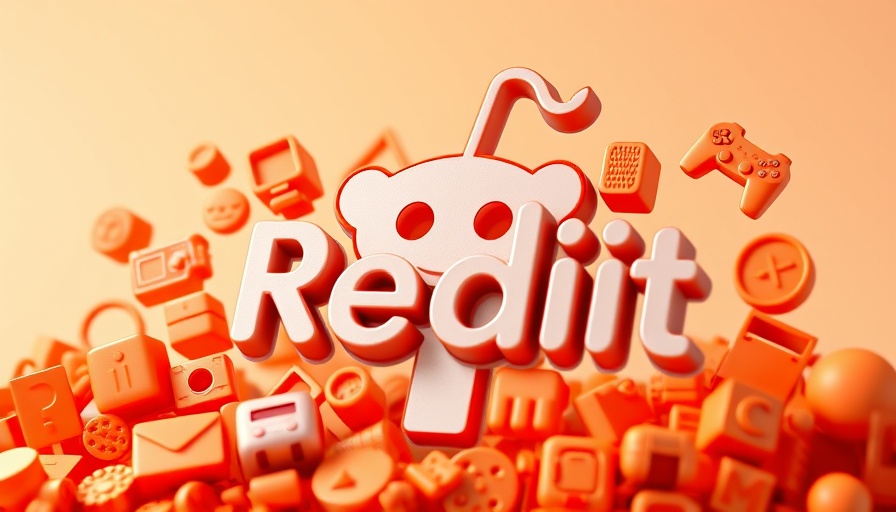 Vibrant Reddit branding with orange 3D icons, Google brand recognition.