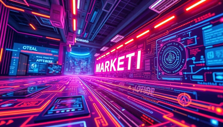 Abstract AI story generator scene for digital marketing.