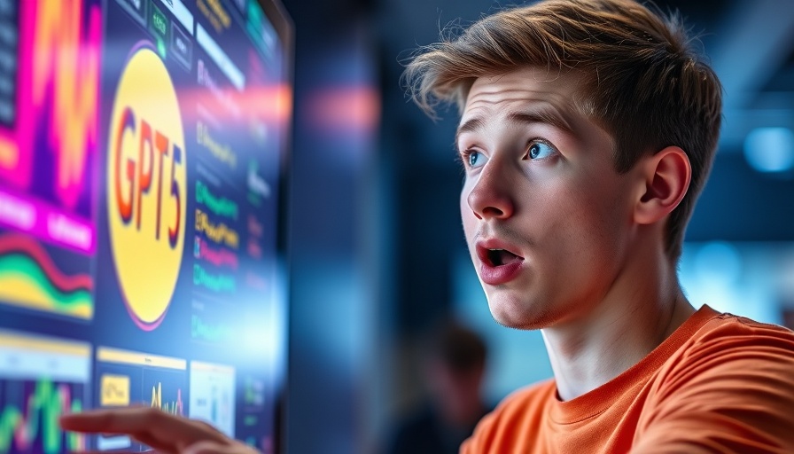 Surprised man reacting to 'Rank #1 Using ChatGPT-5' content.