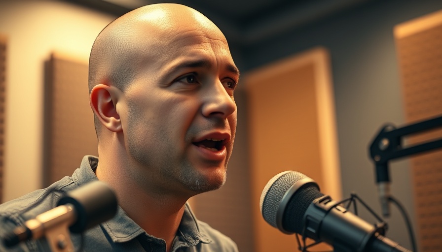 Person assisting others in starting podcasts, speaking energetically.