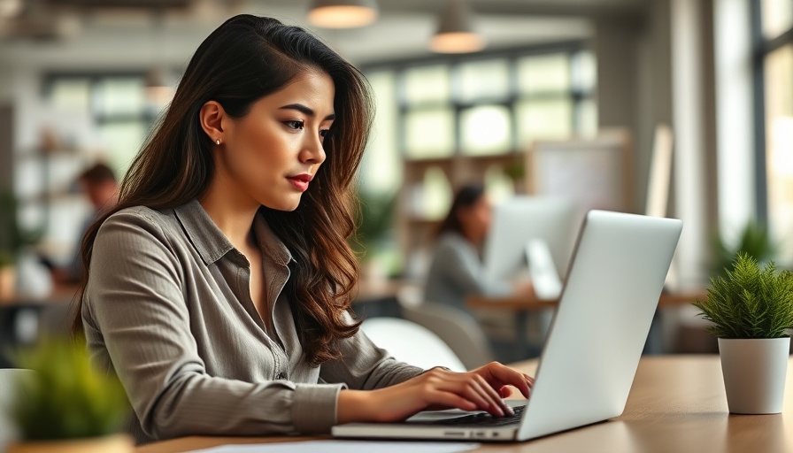 Woman working on laptop for landing page optimization with CRM integration
