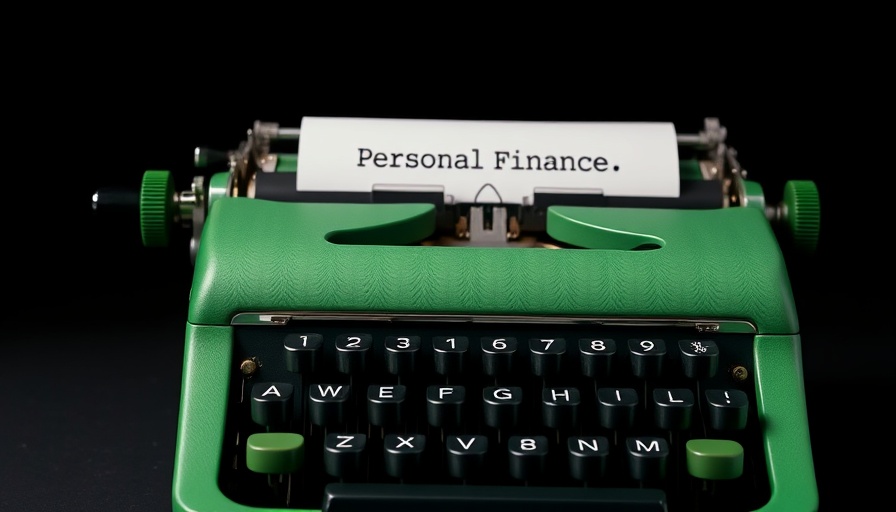 Vintage typewriter on book cover for family finance storytelling.