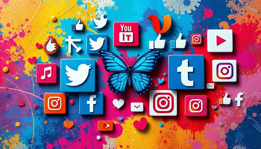 Colorful social media icon collage representing account migration