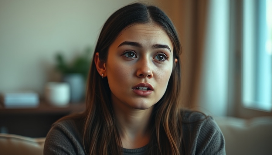 Woman discussing familial link to eating disorders in interview.