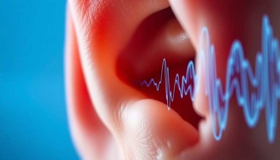 Tinnitus and Impaired Cognitive Function concept with ear and sound waves.