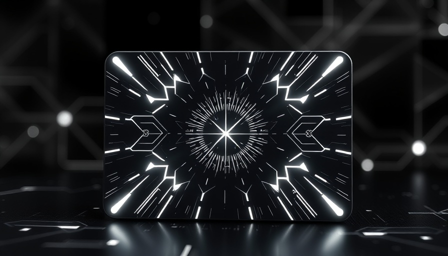 Futuristic digital card representing Intelligent Marketing Strategies, monochrome design with star pattern.