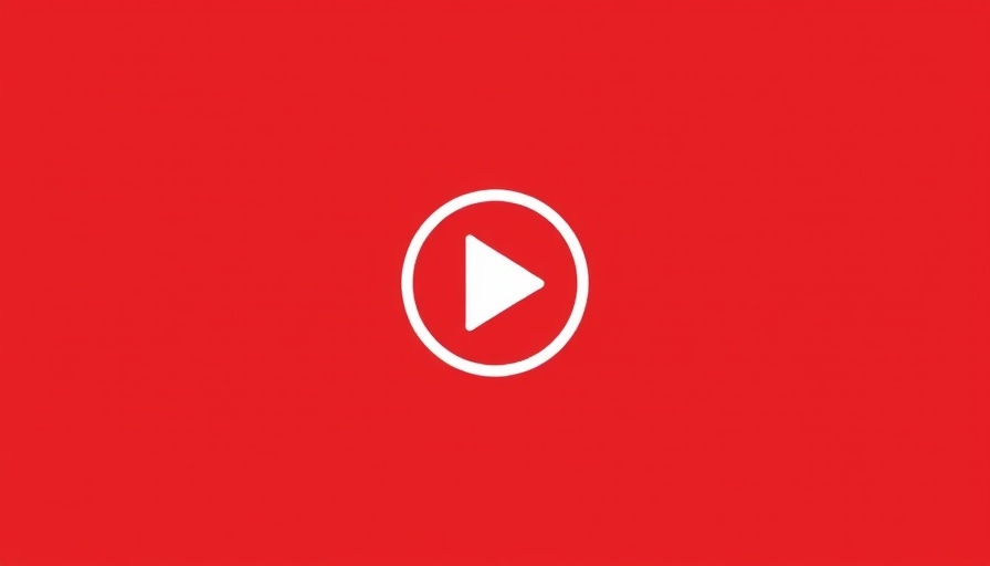 Play button symbol on red background.