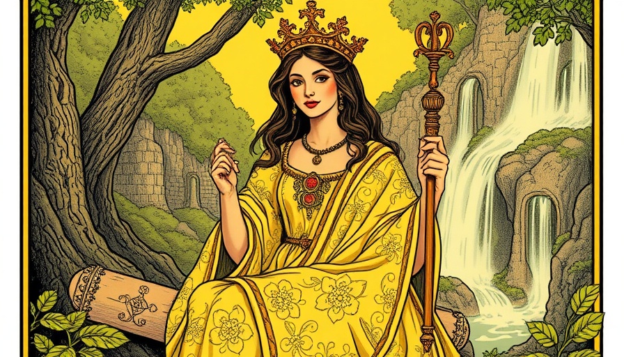Empress tarot card illustration for managing anxiety and mental health.