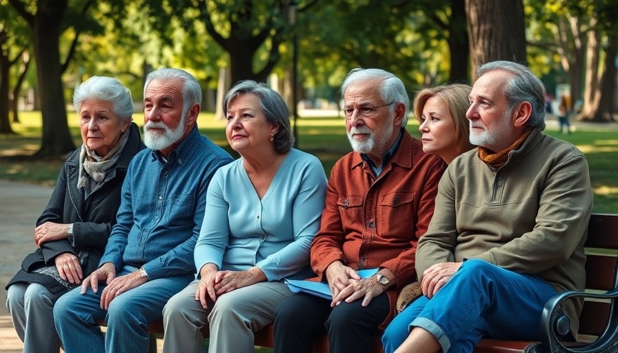 Diverse generations discussing mental health in a park.