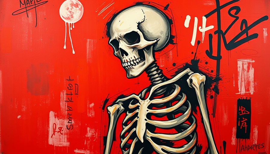 Basquiat-style abstract painting with vivid colors and dynamic figure.