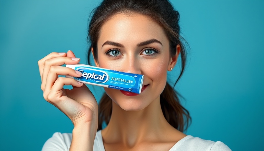 Confident woman holding toothpaste for gum health awareness.