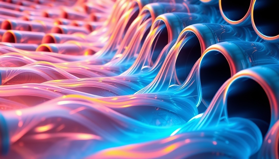 Abstract geothermal pipes with a focus on energy flow patterns.