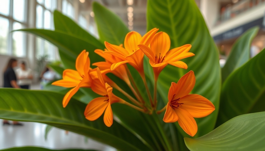 Bright orange clivia flowers at Hyde Park Corner exhibition.