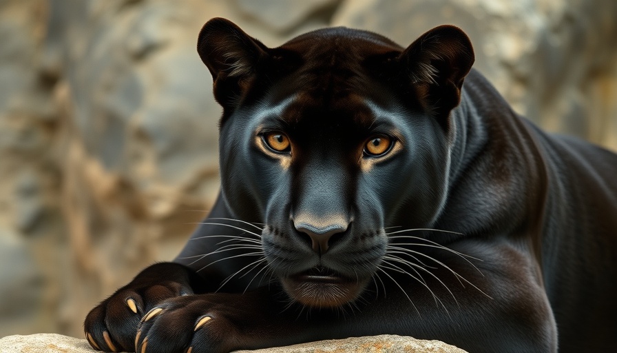 Black panther resting serenely, mindfulness techniques for mental health.