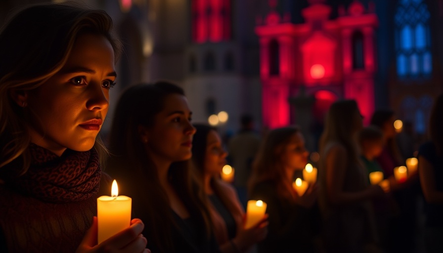 Candlelit vigil scene with portrait, reflecting on political safety and violence.