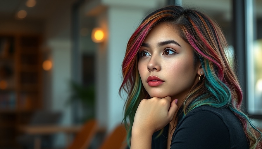 Young woman with colorful hair looking thoughtful, representing Dissociative Identity Disorder and Trauma.
