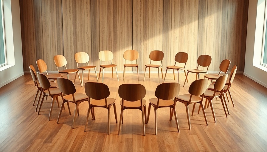Chairs in a circle for an addiction treatment session.