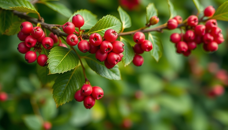 Close-up of pink berries in forest, emphasizing nature's tranquility.