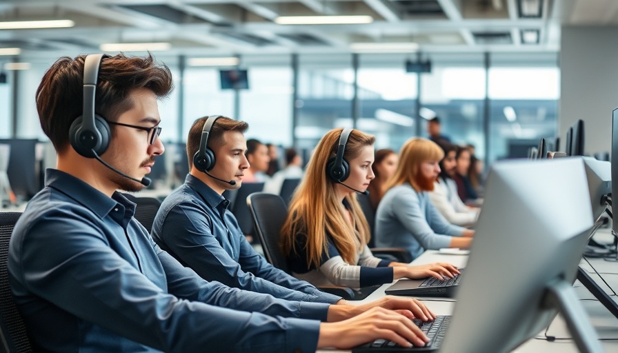 Order Taking Call Center Services in a modern office with busy agents.