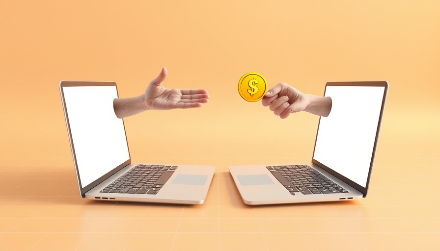 AI in digital marketing illustrated through hands exchanging coin.