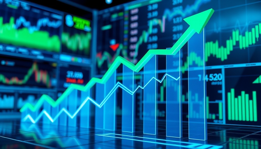 Abstract fluctuating arrows representing business cycles in a digital chart.