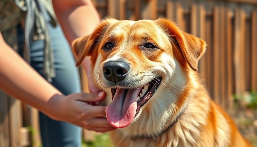 Act Now Rabies Awareness: Person lovingly pets dog outdoors.