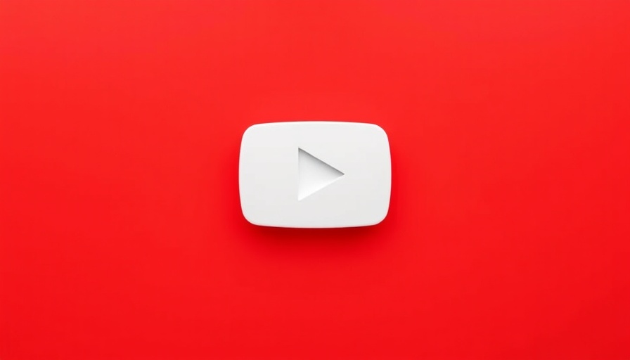 YouTube play button on a red background