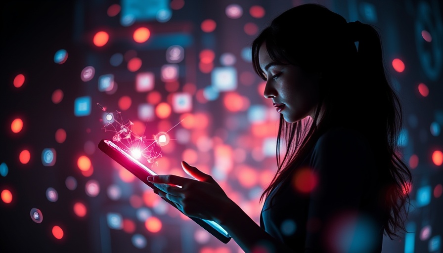 Futuristic AI prompts for social media marketing illustration.