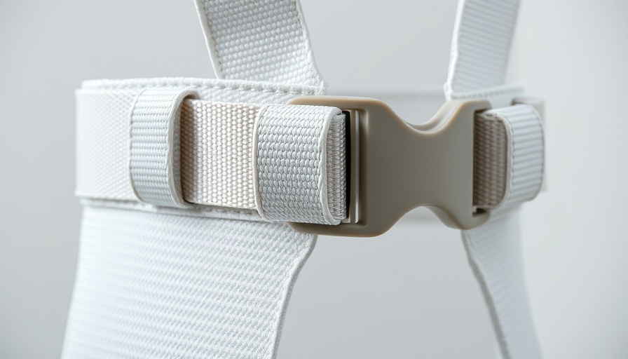 White respiratory effort belt for sleep disorders close-up.